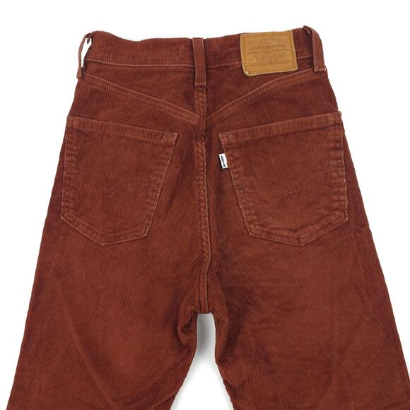 LEVIS 70s High Rise Flare Corduroy Pants Vintage Brown Indie Hipster Beachy Boho - Picture 7 of 10